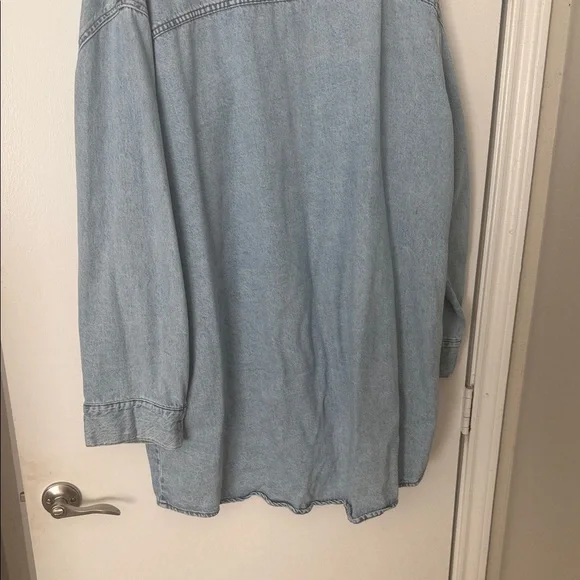 ASOS Curve Light Blue Denim Mini Dress - Picture 7 of 7